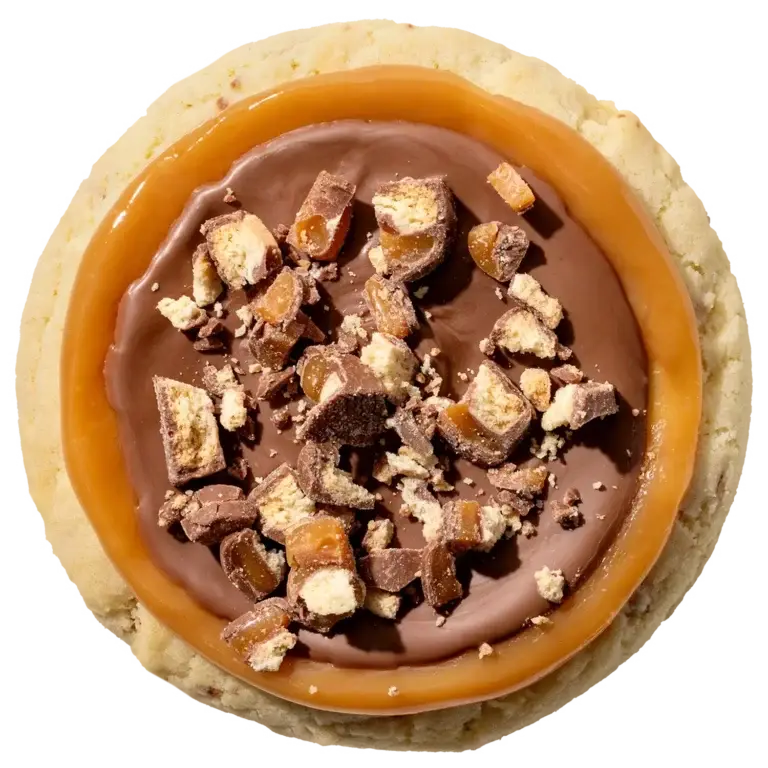 Caramel Shortbread Cookie ft. Twix Cookie, Crumbl Cookies flavor