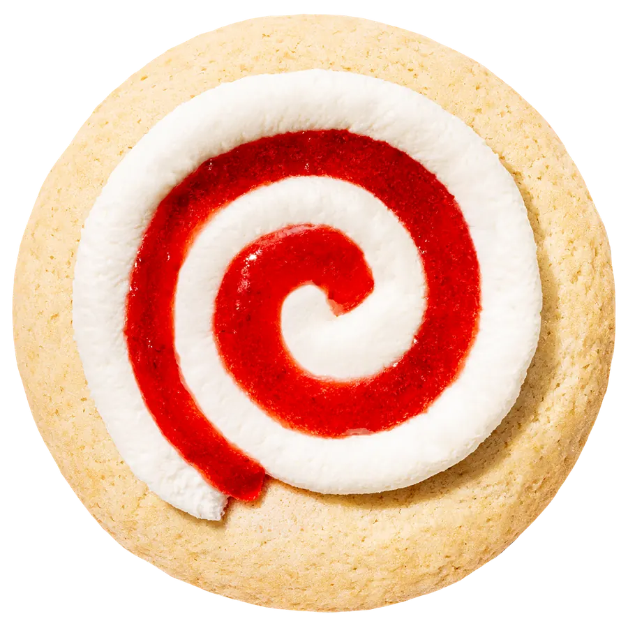 Strawberry Shortcake Roll Cookie, Crumbl Cookies flavor