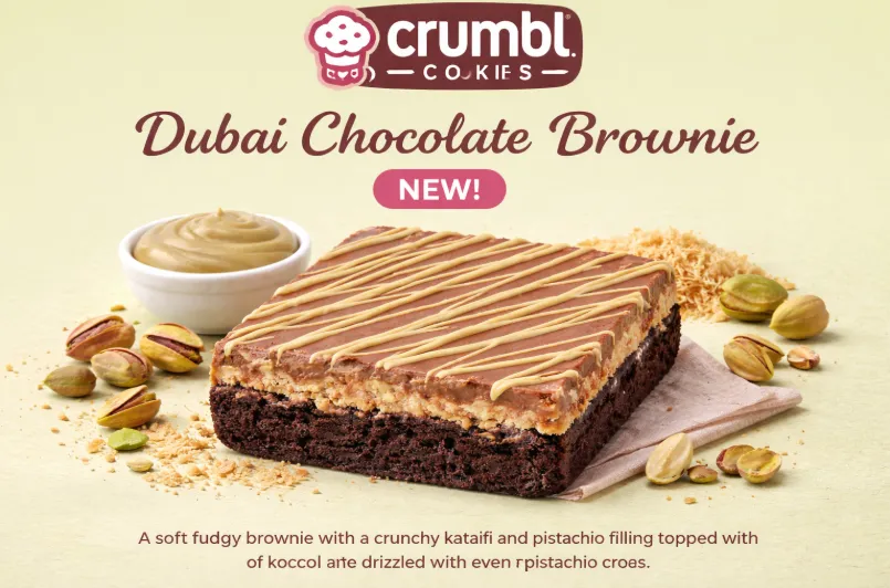 Crumbl Cookie Dubai Chocolate Brownie