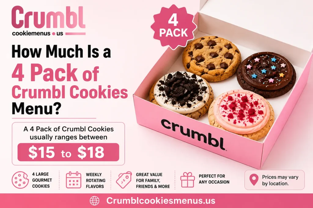 How Much Is a 4 Pack of Crumbl Cookies Menu