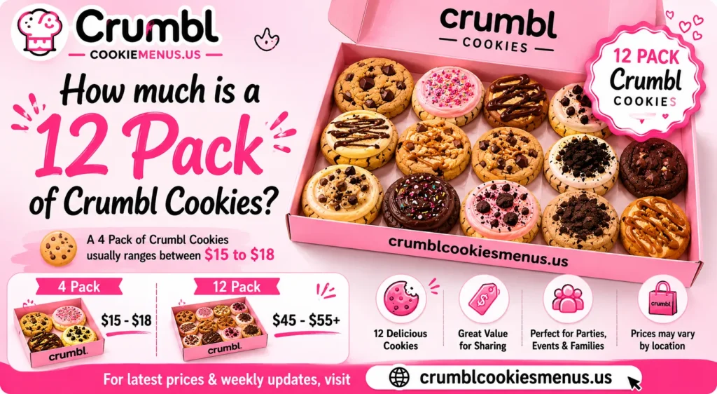 how much is a 12 pack of crumbl cookies