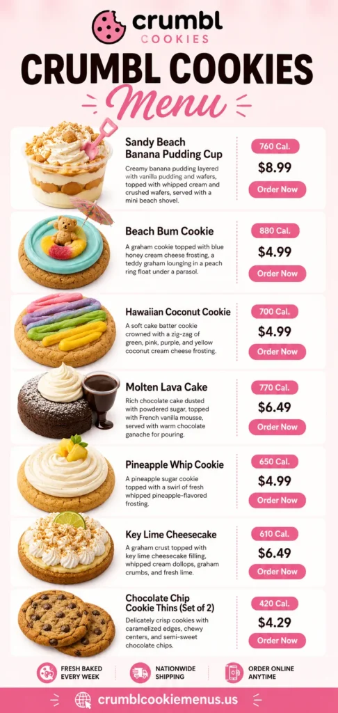 Crumbl Cookies Menu Weekly Menu