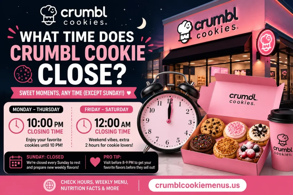 What time does crumbl cookie close