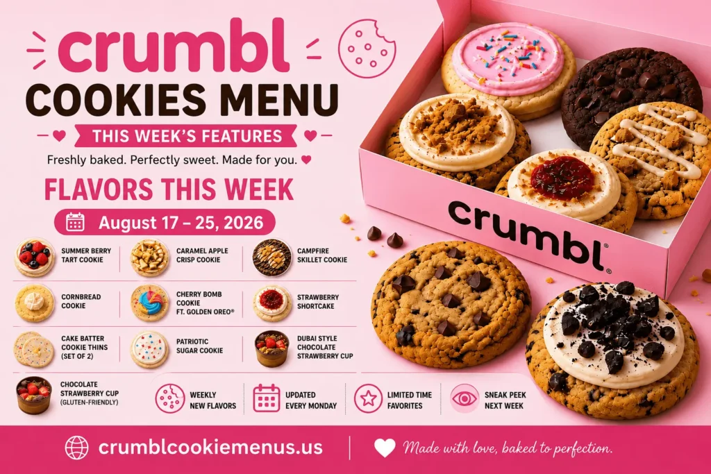 crumbl cookies menu